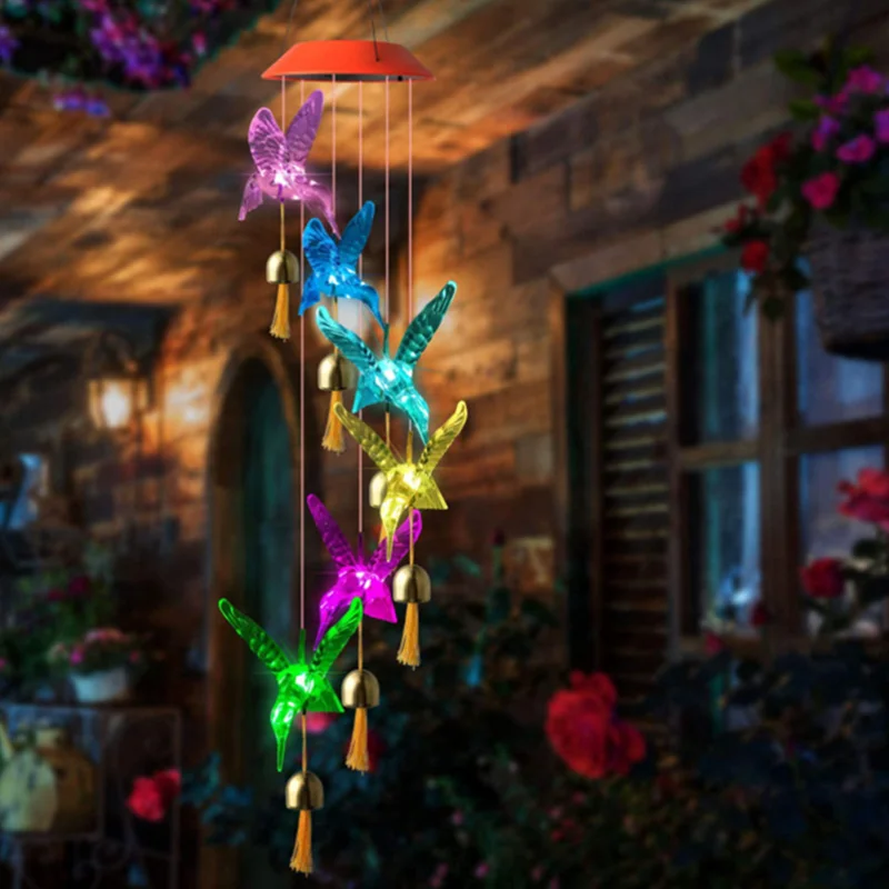 

Butterfly Wind Chimes Solar Bells Lamp Outdoor Solar Chandelier Gardening Mother Garden Decoration HUG-Deals