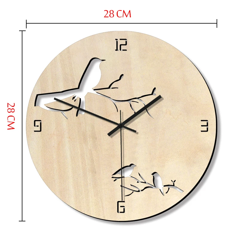 Пустынные птицы, настенные часы, творческие, современного дизайна, бесшумные, с номерами, деревянные, круглые, для домашнего украшения, новинка 2021 года.
