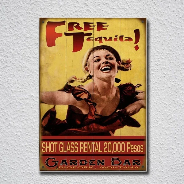 

Free Tequila Tin Sign Metal Sign Metal Poster Metal Decor Metal Painting Wall Sticker Wall Sign Wall Decor