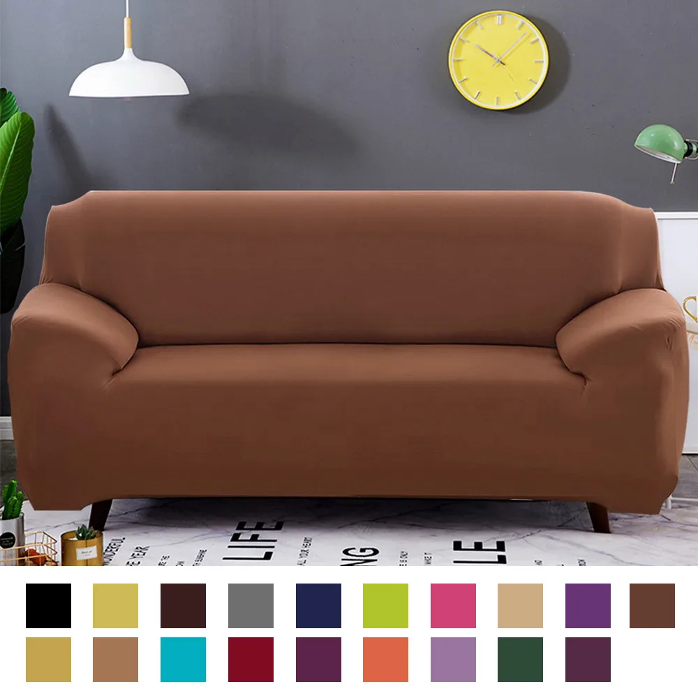 Сплошной цвет диван Чехол все включено противоскользящие Чехлы для дивана