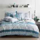 Комплект постельного белья в скандинавскую полоску, геометрический пододеяльник, пододеяльник с наволочкой, синий простой комплект постельного белья