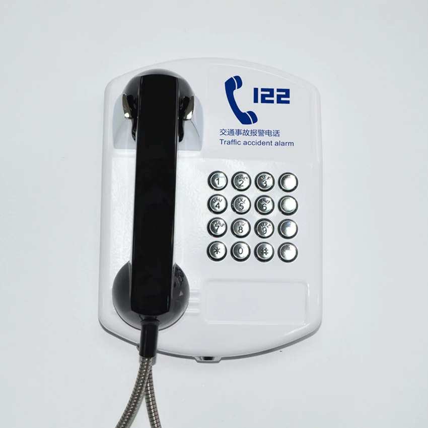 retro public telephone wall mounted analog alarm payphone with push button for emergency help alert public telephone wall phone free global shipping