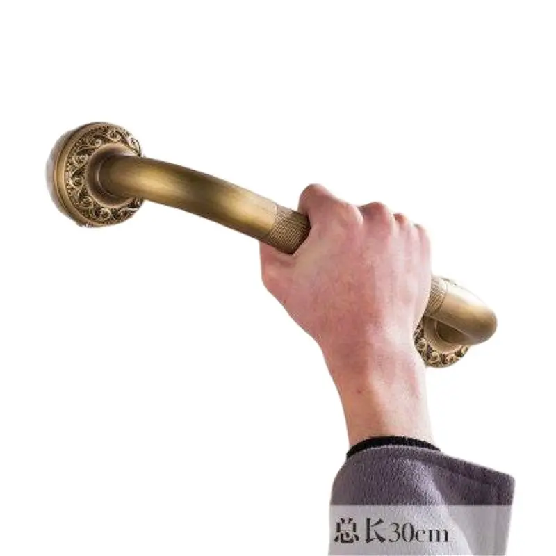 

30/40/50cm bathroom safety handrail carved antique toilet bathtub safety handle brass brushed shower support tool