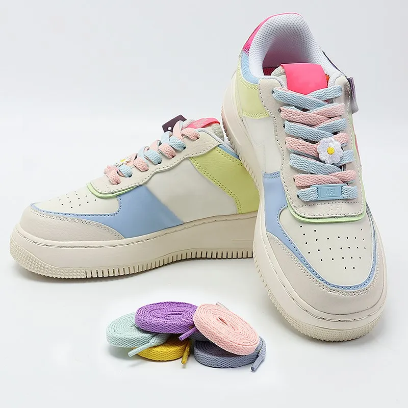 

New 1pair Off Sneaker White Shoelaces Shoes Accessories Laces for Shoes Unisex Flat Shoe Laces Shoe Strings Shoelace Af1 6colors