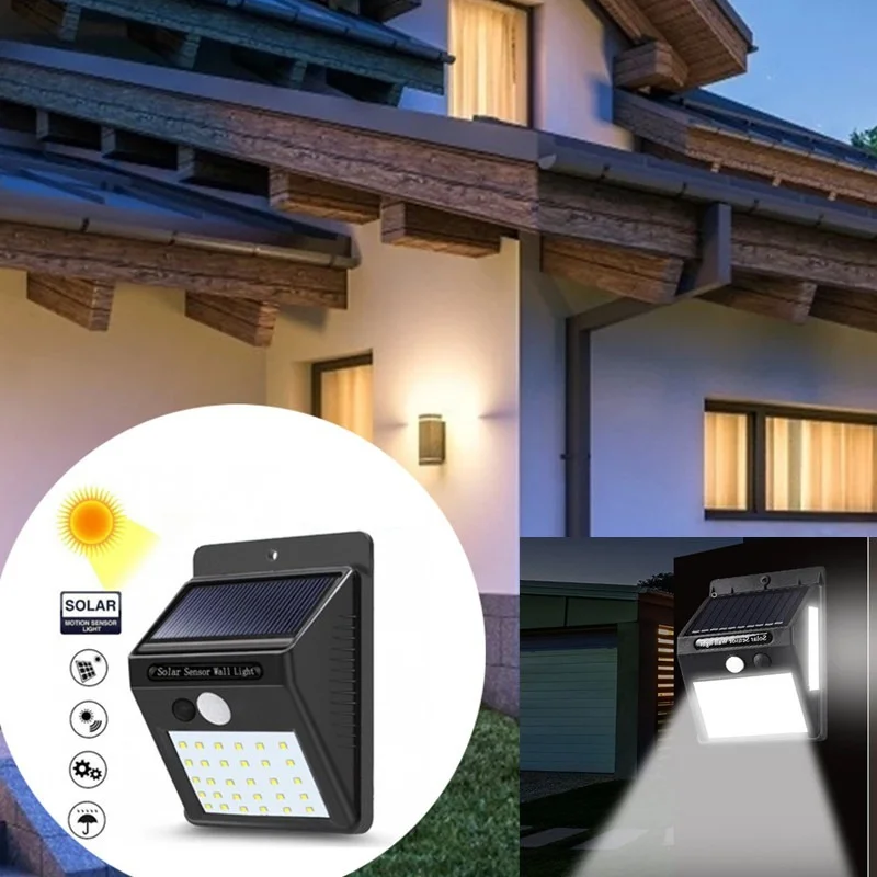 

Waterproof 144 LED Solar Motion Sensor Light Outdoor Street for Garden Decor Sunlight Powered Solar Wall Lamp with Sensor