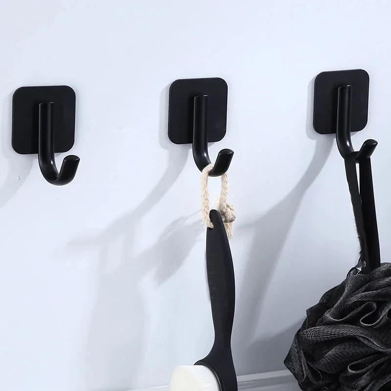 

3PCS Robe Hook Black Bathroom Hook for Towel Bag Hat Nail Free Stainless Steel Clothes Coat Hook Towel Hanger Bathroom Hardware