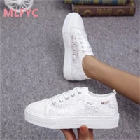 trifle shoes women casual lace canvas shoes breathable large size net shoes casual thick soled casual shoes women