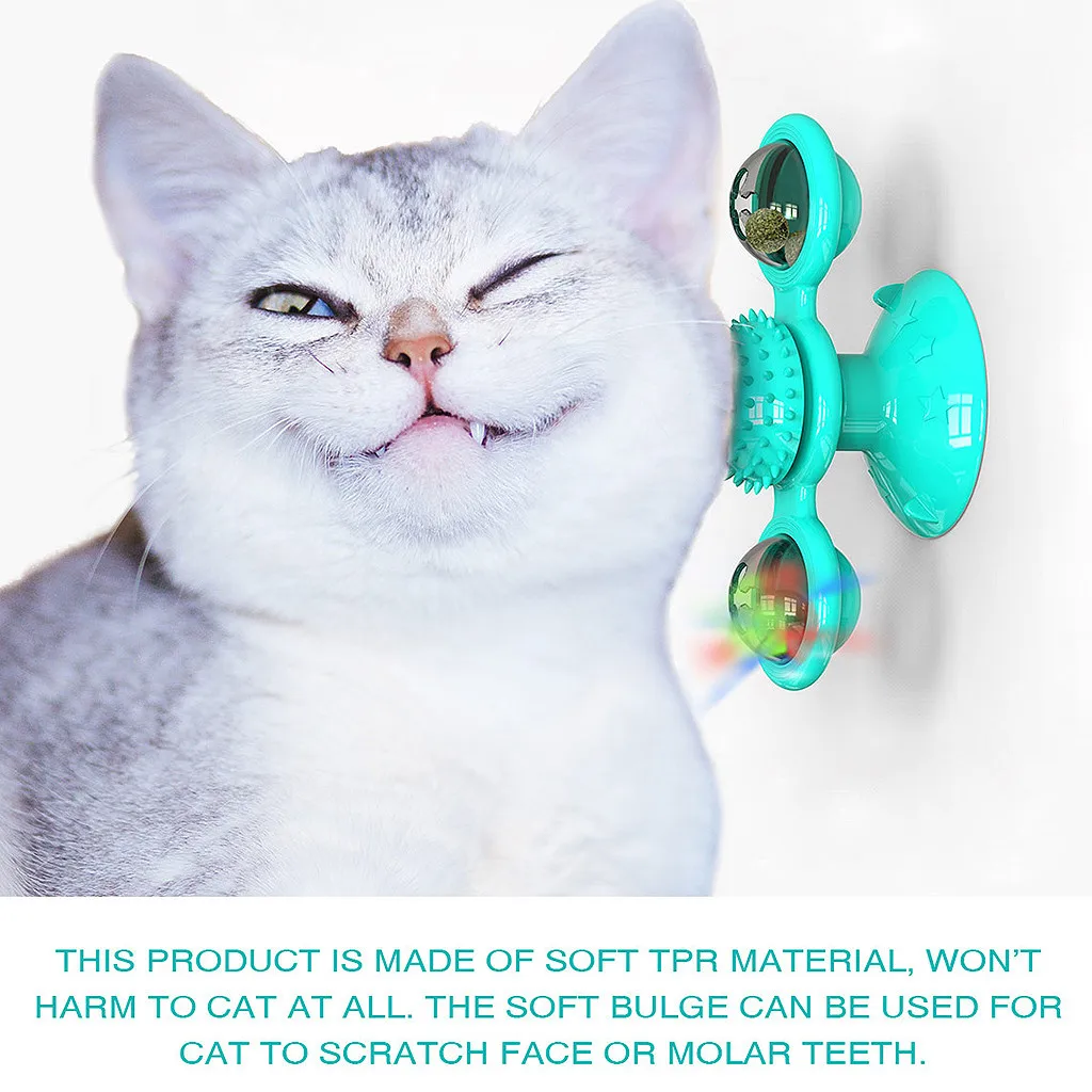 

windmill cat toy Interactive cat toys interactive Turntable Teasing with Catnip Cat Scratching Tickle Pet ball toys Cat Supplies