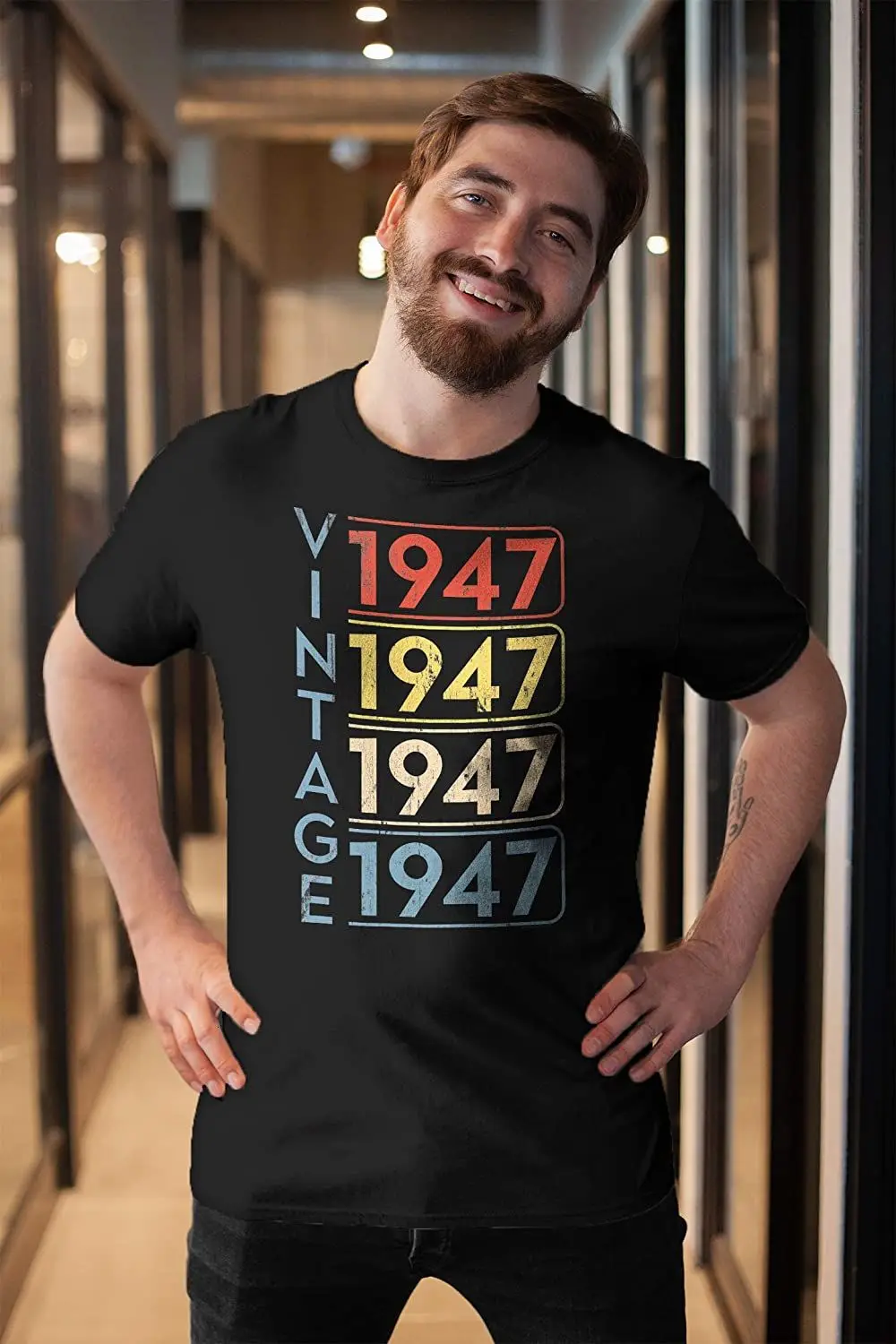 

Fashion Cool Men T shirt 74th Birthday Gift Shirt - Vintage 1947 Retro Birthday Gift for Men Women Funny print tshirt