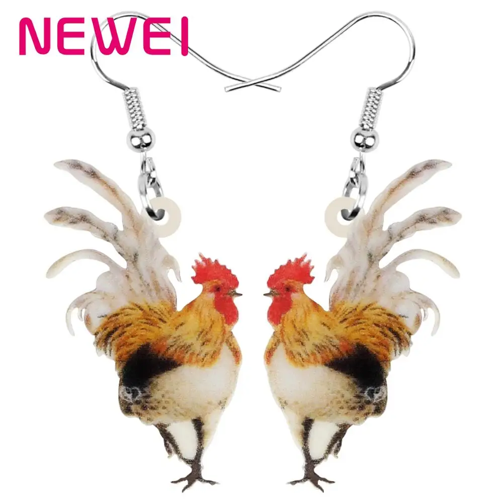 Серьги подвески в виде петуха курицы птицы фермы животных|Серьги-подвески| |
