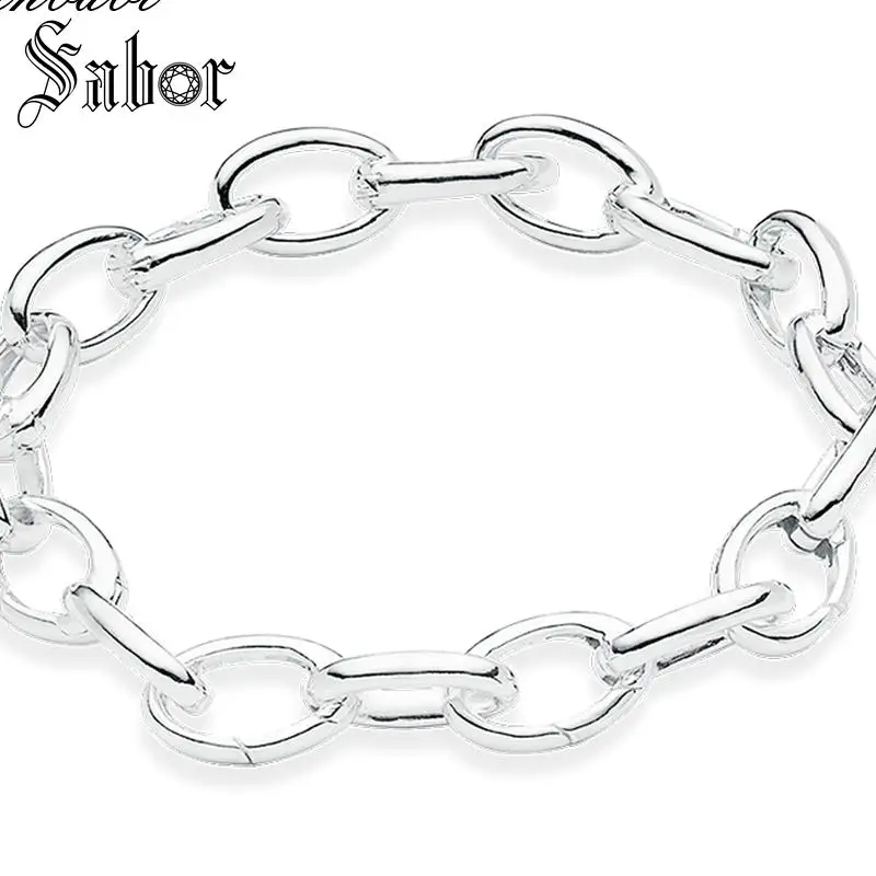 Аксессуары браслеты цепочка серебристого цвета длиной 20 см для женщин и мужчин