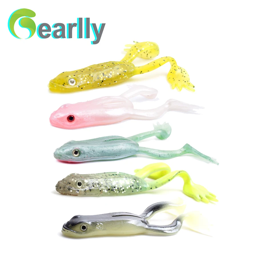Gearlly 5 шт./лот, 12 см/12 г, 5 цветов, мягкая Жаба, гренуль, мягкая лягушка, светящаяся искусственная приманка, рыболовные приманки, приманки для окуня