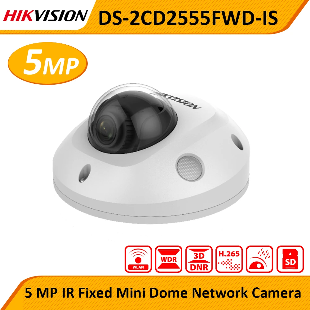 

DS-2CD2555FWD-IS Surveillance Camera Outdoor 5MP IR Mini Dome Security IP Cameras POE H.265+ Built-in Micro