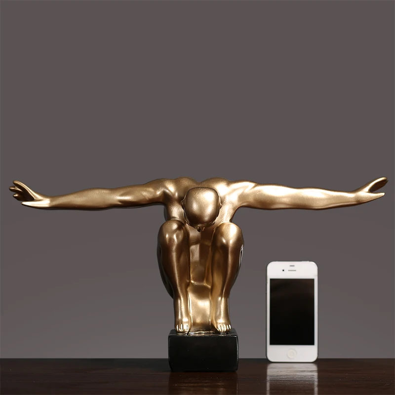 

American Retro Abstract Character Sculpture Crafts Creative Personalized Living Room Hallway Wine Cabinet Office Decorations