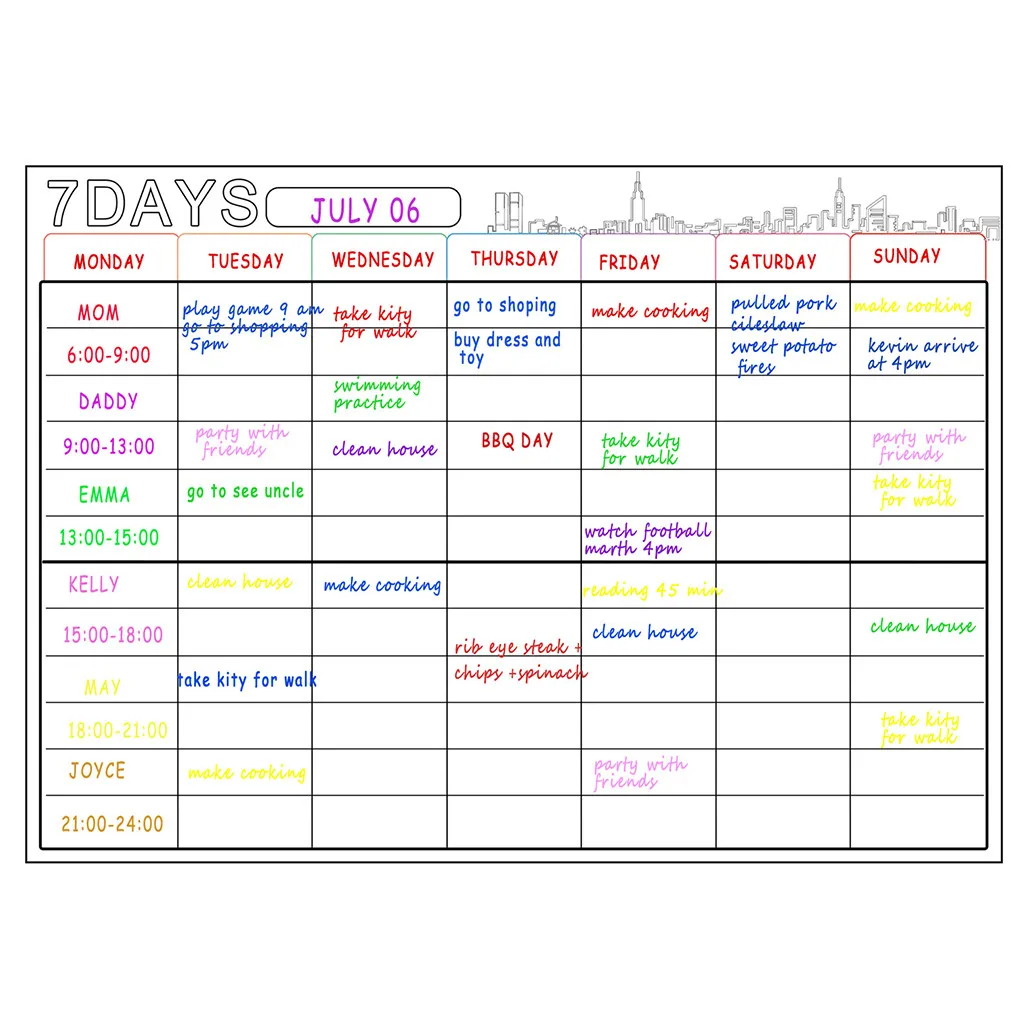 Магнитная доска календари для холодильника семейный блокнот ежедневник