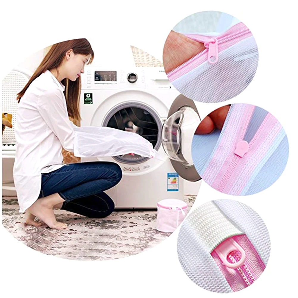 

5pcs Net Mesh Bag Machine Laundry Washing Zip Bag Protect Clothes Home Storage Organizer for Lingerie Underwear Bra Sock