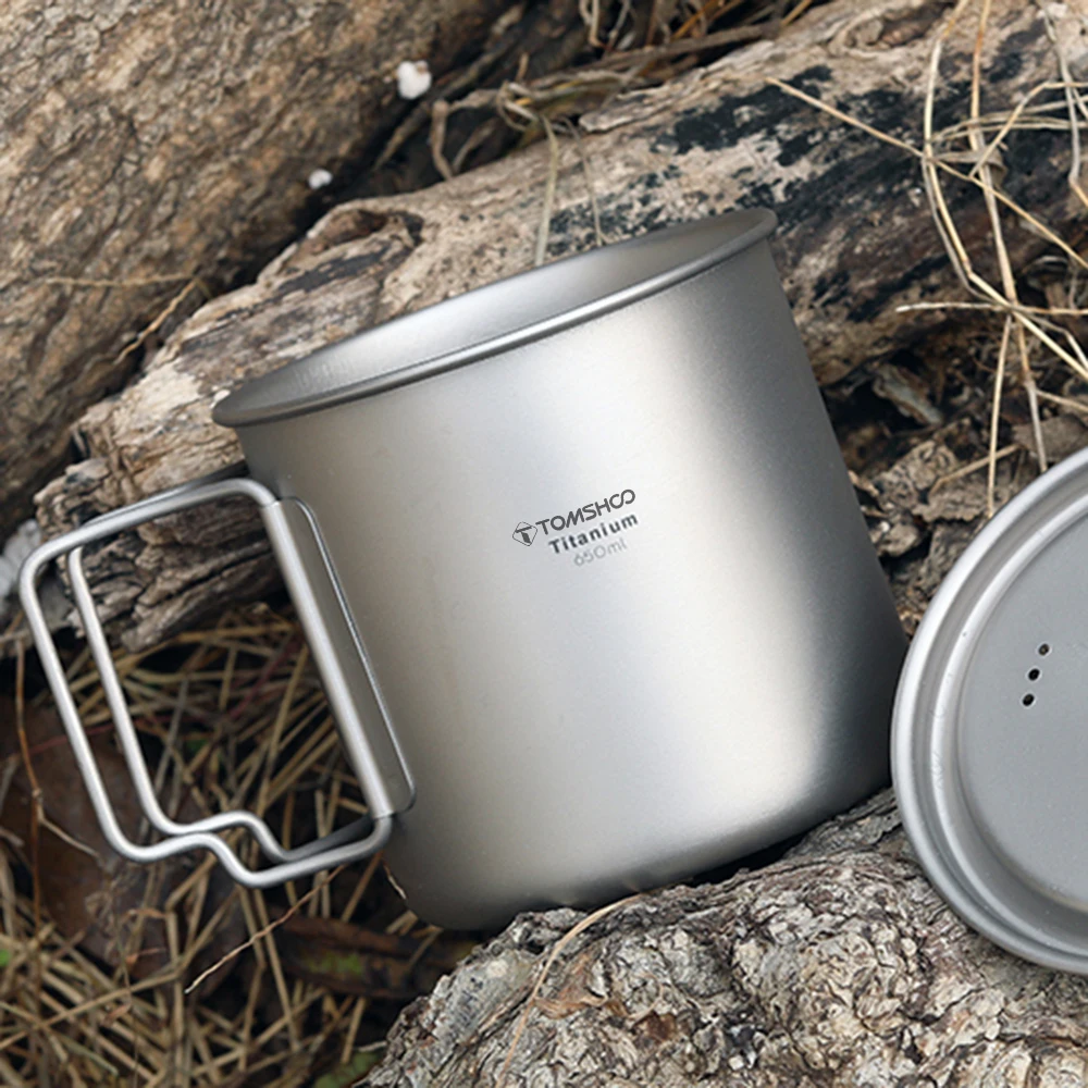 Ультралегкая титановая чашка TOMSHOO уличная портативная кружка для кемпинга и