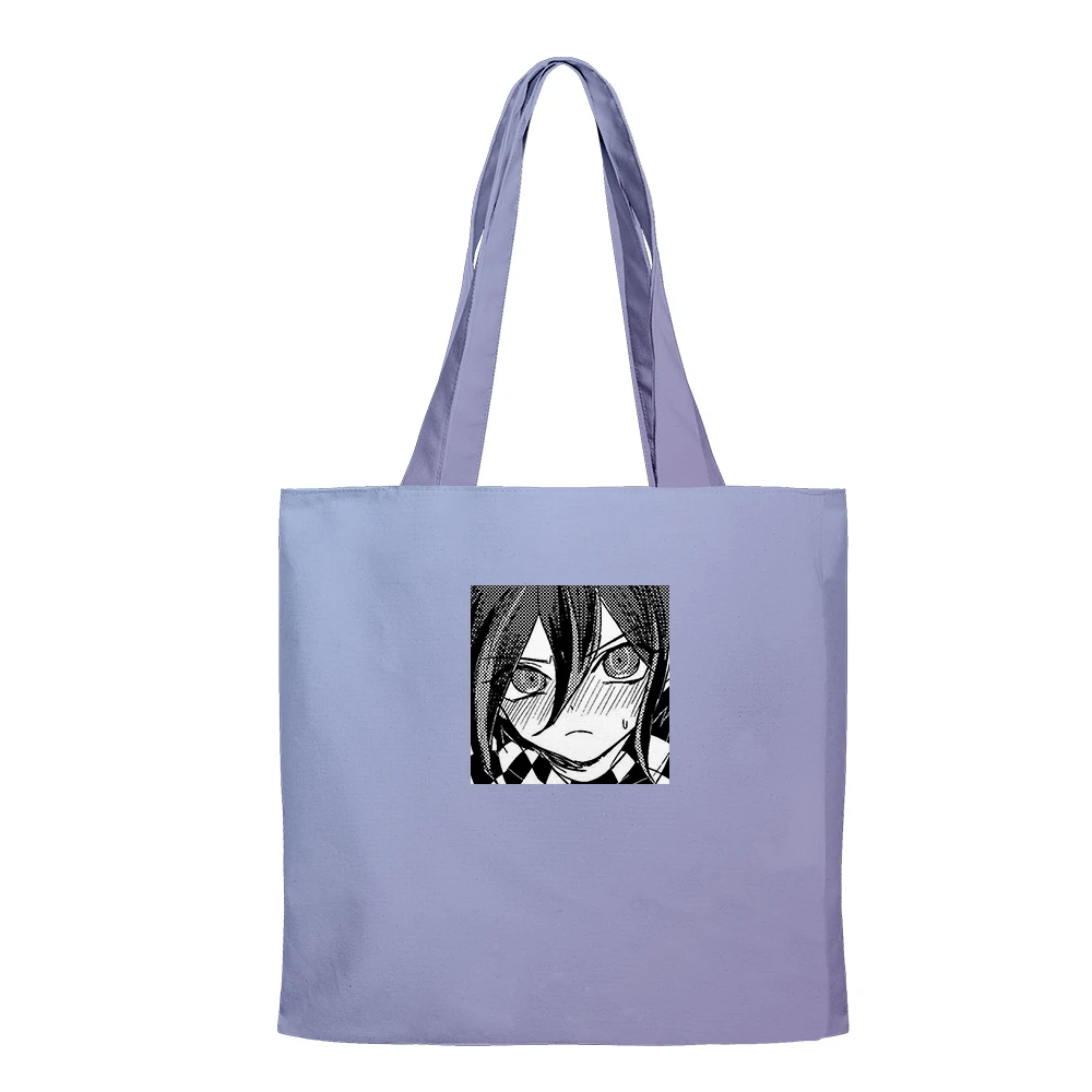 

New Kokichi Ouma Hip Hop Handbags Cloth Canvas Tote Bag Print Shopping Bags Reusable Shoulder Shopper Bags Casual Pacakge Kawaii