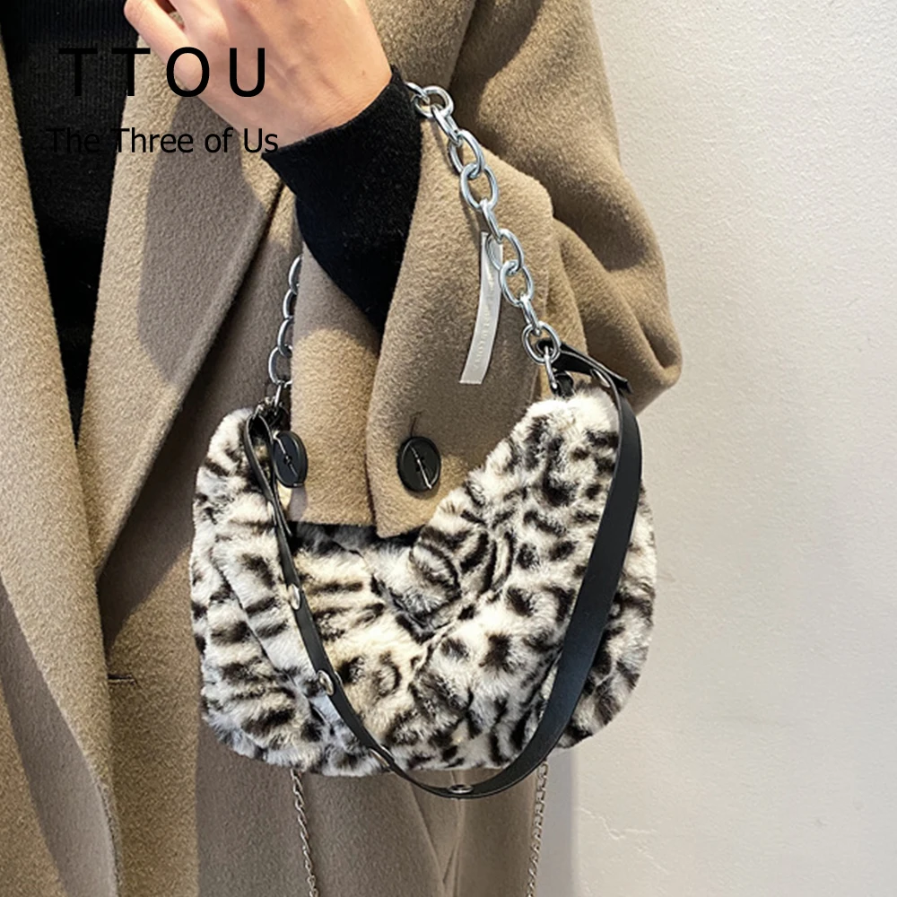 Мягкие плюшевые сумки через плечо для женщин 2021 трендовая маленькая пушистая