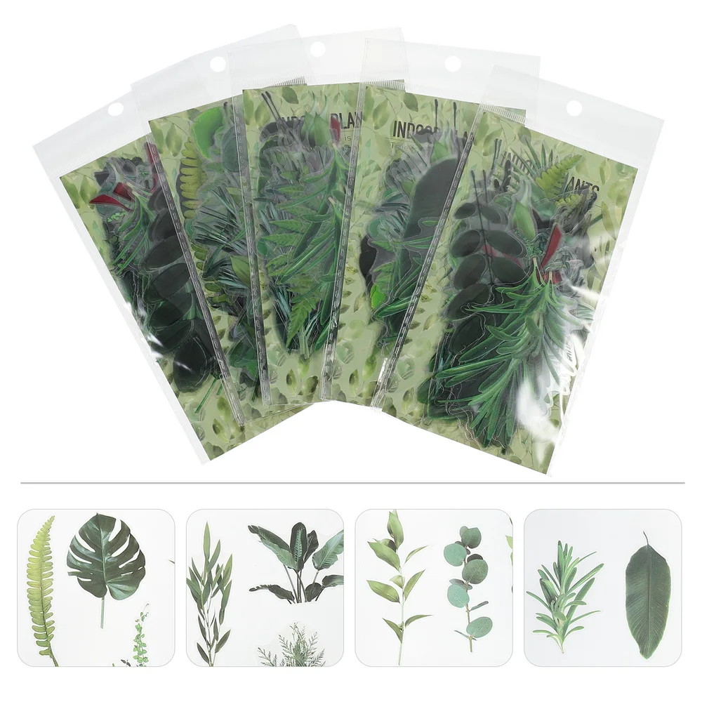 

5 Sets DIY Stickers Retro Flower Decals Labels Scrapbooks Decoration Decals