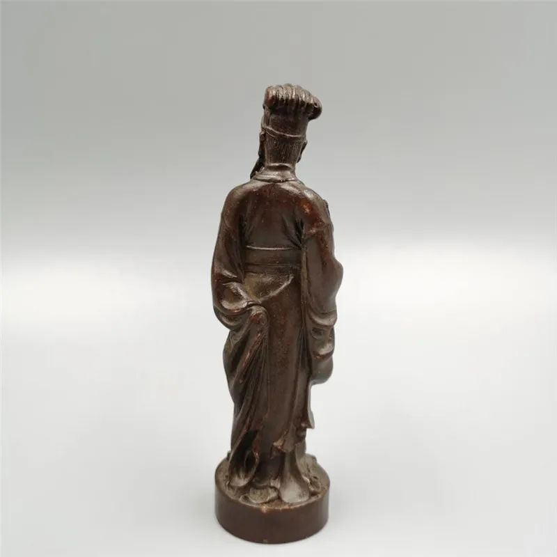 Китайская старинная Бронзовая статуя из чистой меди латунь Zhuge Liang|Статуи и