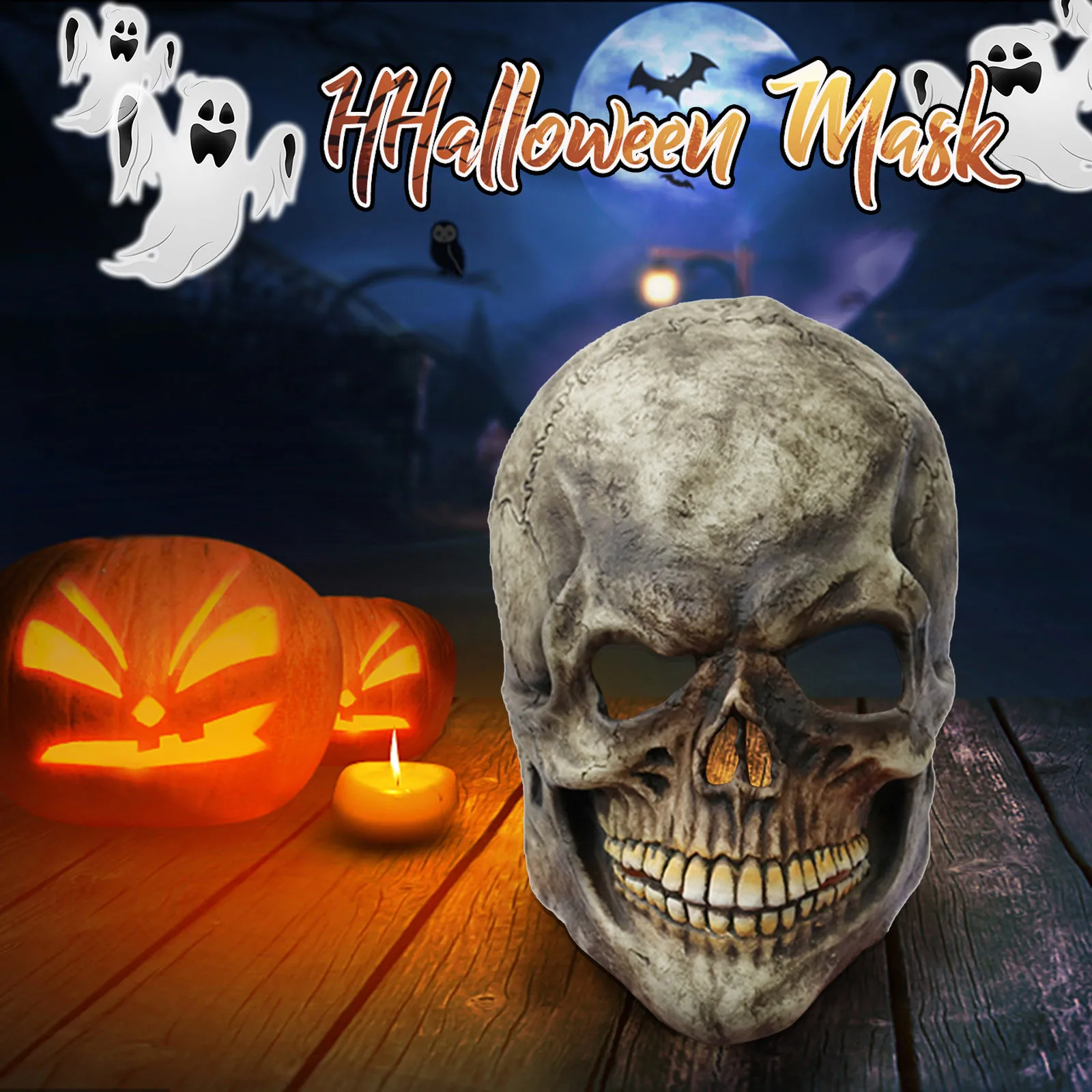 Вечерние вая маска для Хэллоуина ужасная на все лицо страшный костюм косплея