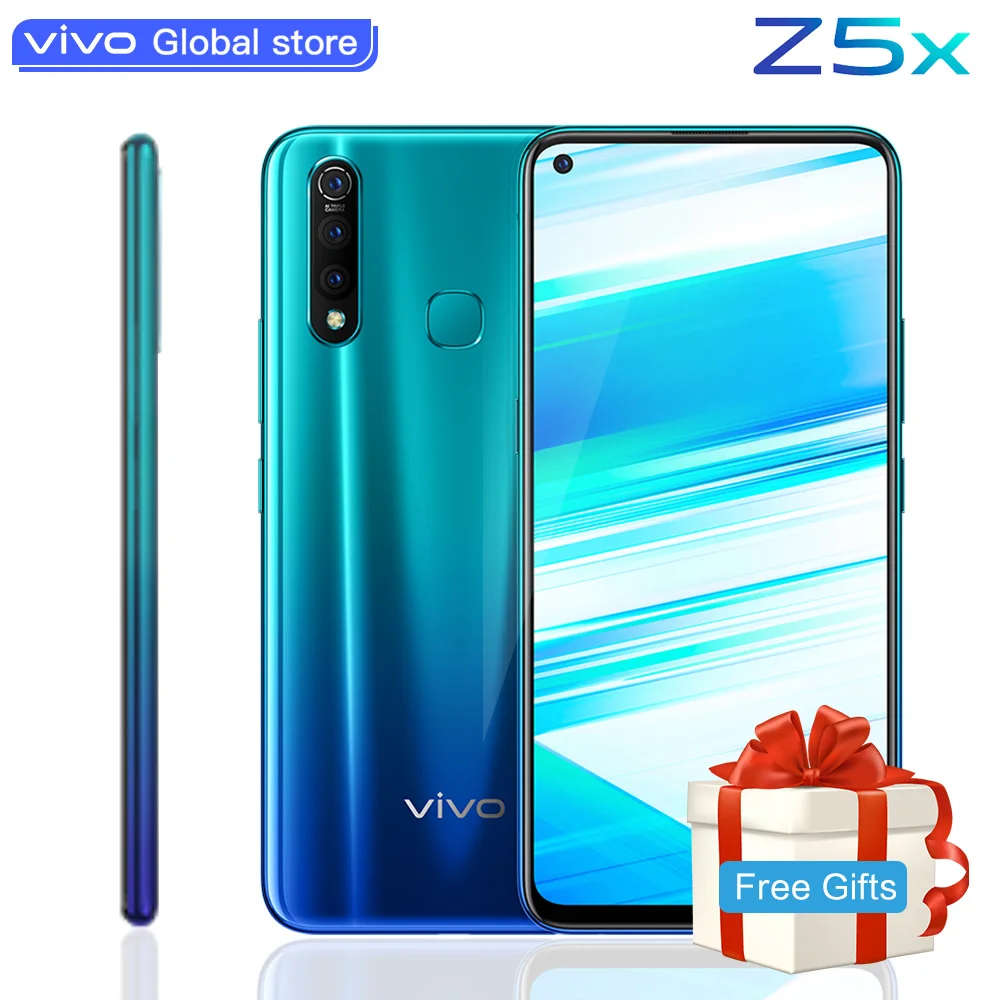 vivo Z5x мобильный телефон 6,5" экран 8G 128G Snapdragon710 16MP камера 5000 мАч батарея 18 Вт зарядка сотовый смартфон