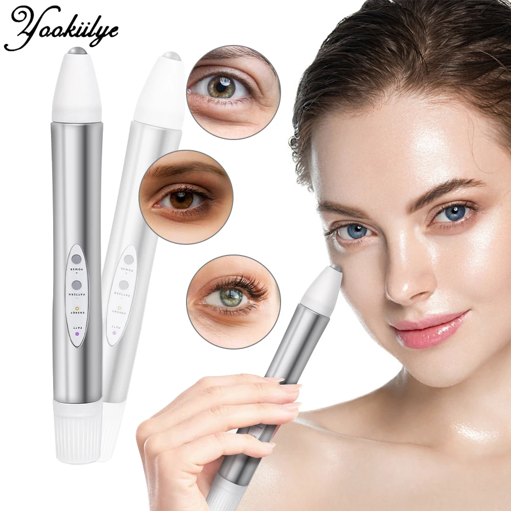 

EMS Eye Massage Wand Vibration Heated Portable Eye Massager Pen Anti Aging Wrinkle Eye Bags Dark Circles Removal Fatigue Relief