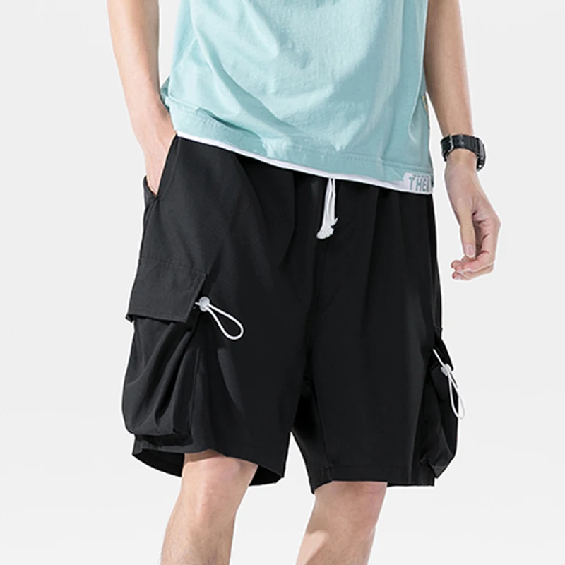 

Men Summer Shorts 2021 Hip Hop Streetwear Casual Male Pocket Elastic Joggers