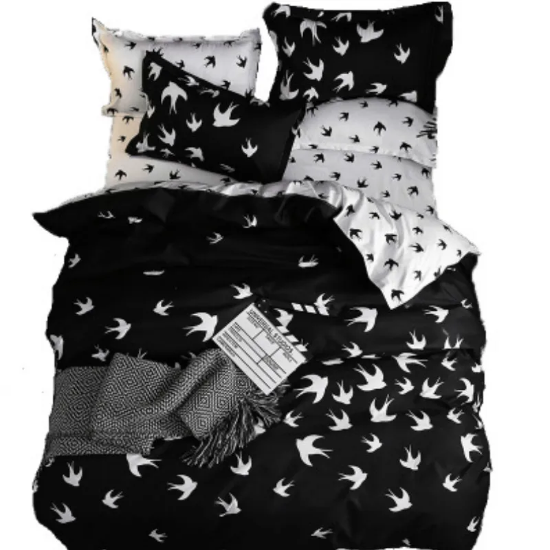 

Fashion 3pc Print Duvet Cover Set Dove Bedding Set Queen King size Bed Sheet Pillowcases bed linen