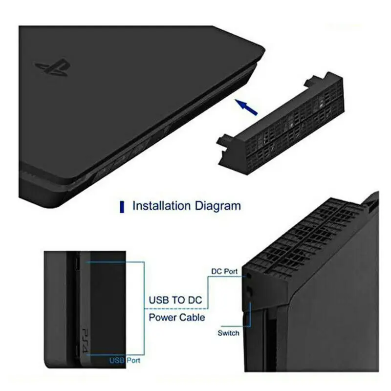 Новейшая мода PS4 тонкий внешний супер охлаждающий вентилятор турбоохладитель для PS4 тонкий игровой консоли