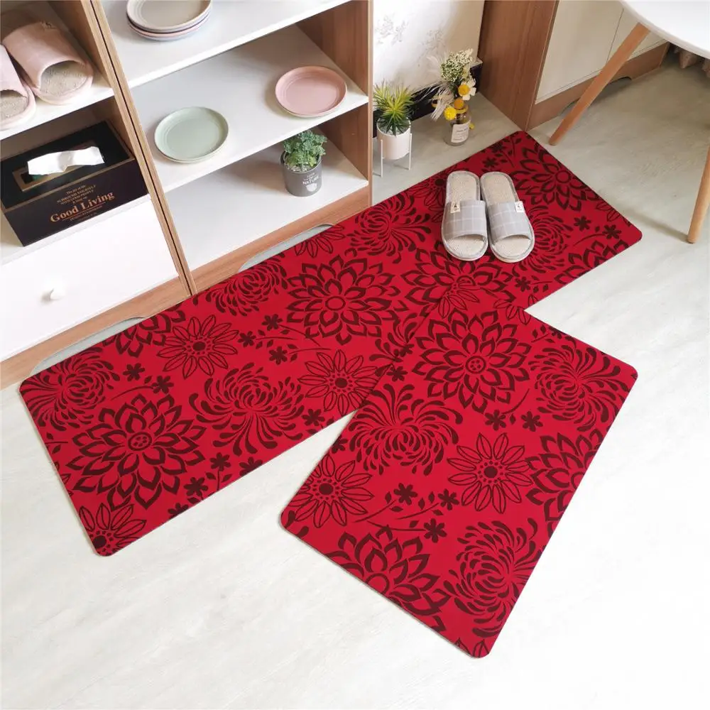 

Flocking Rubber Doormat Long Size Kitchen Mat Living Room Bedroom Hallway Floor Carpets Rugs Anti-skid Waterproof Oilproof Pad
