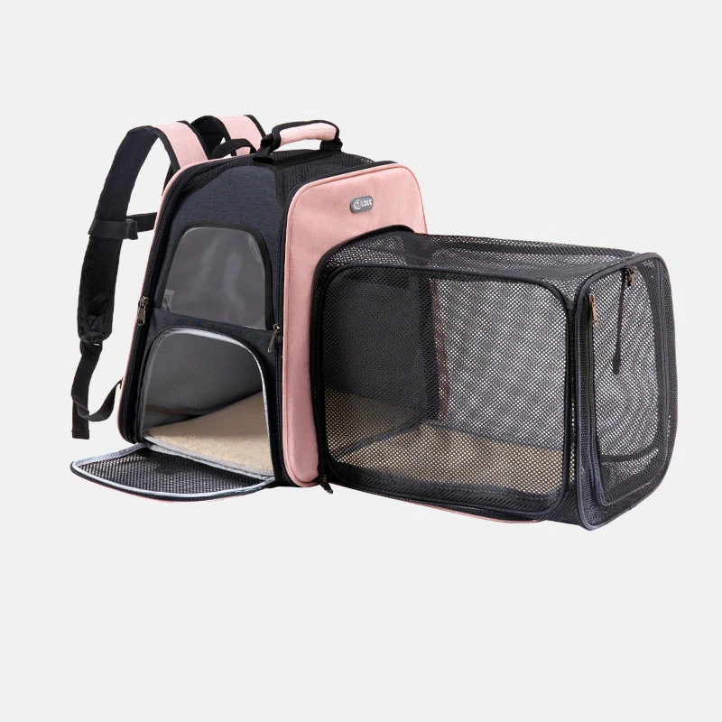 

Pet Folding Backpack Portable Extensible Breathable Mesh Extended Folding Dog Carrier Bags Dog Transportation Outgoing Handbag