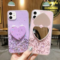 for huawei honor x10 case mirror fashion glitter bling star silver powder pink transparent back funda mobile phone bag