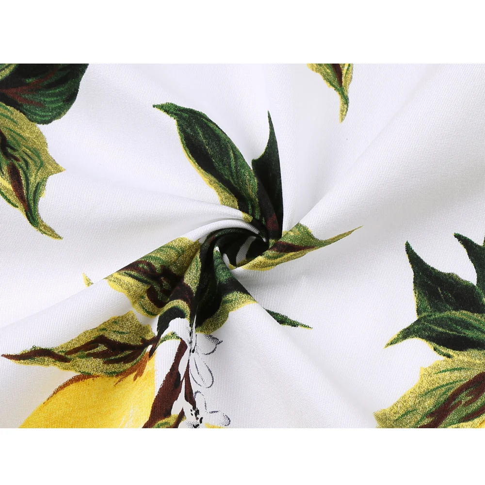 Белый с принтом лимонами хлопковые юбки ss0008 высокой талией размера плюс в