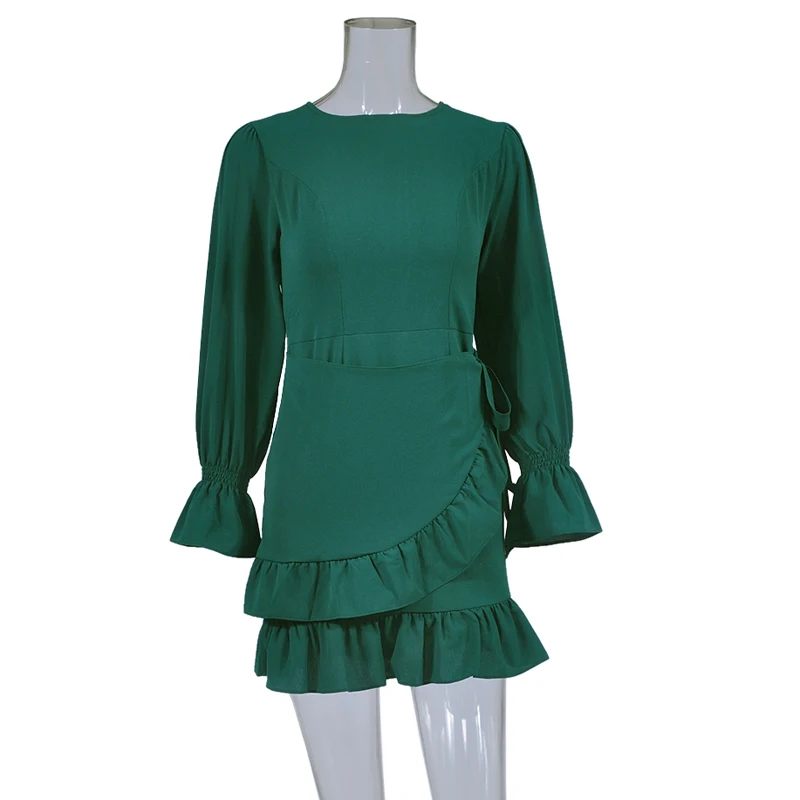 Платье Lossky женское с длинным рукавом короткое мини модное Осеннее Дамское