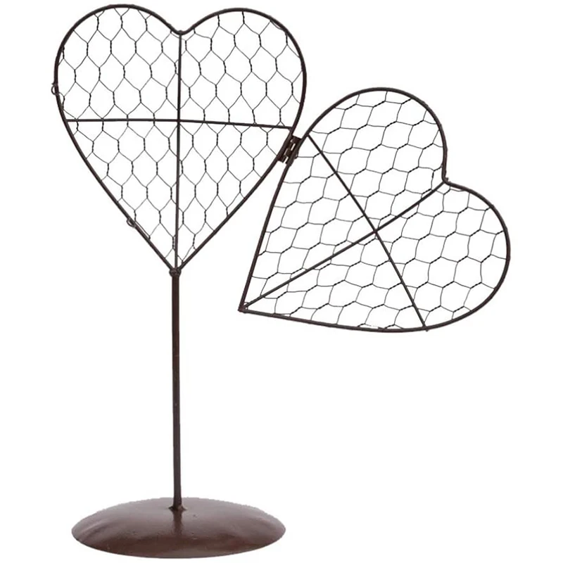 

Hanging Flower Pot Stand Heart-Shaped Succulent Flower Pot Decorative Wire Wreath Frame Garden Decorative Flower Stand