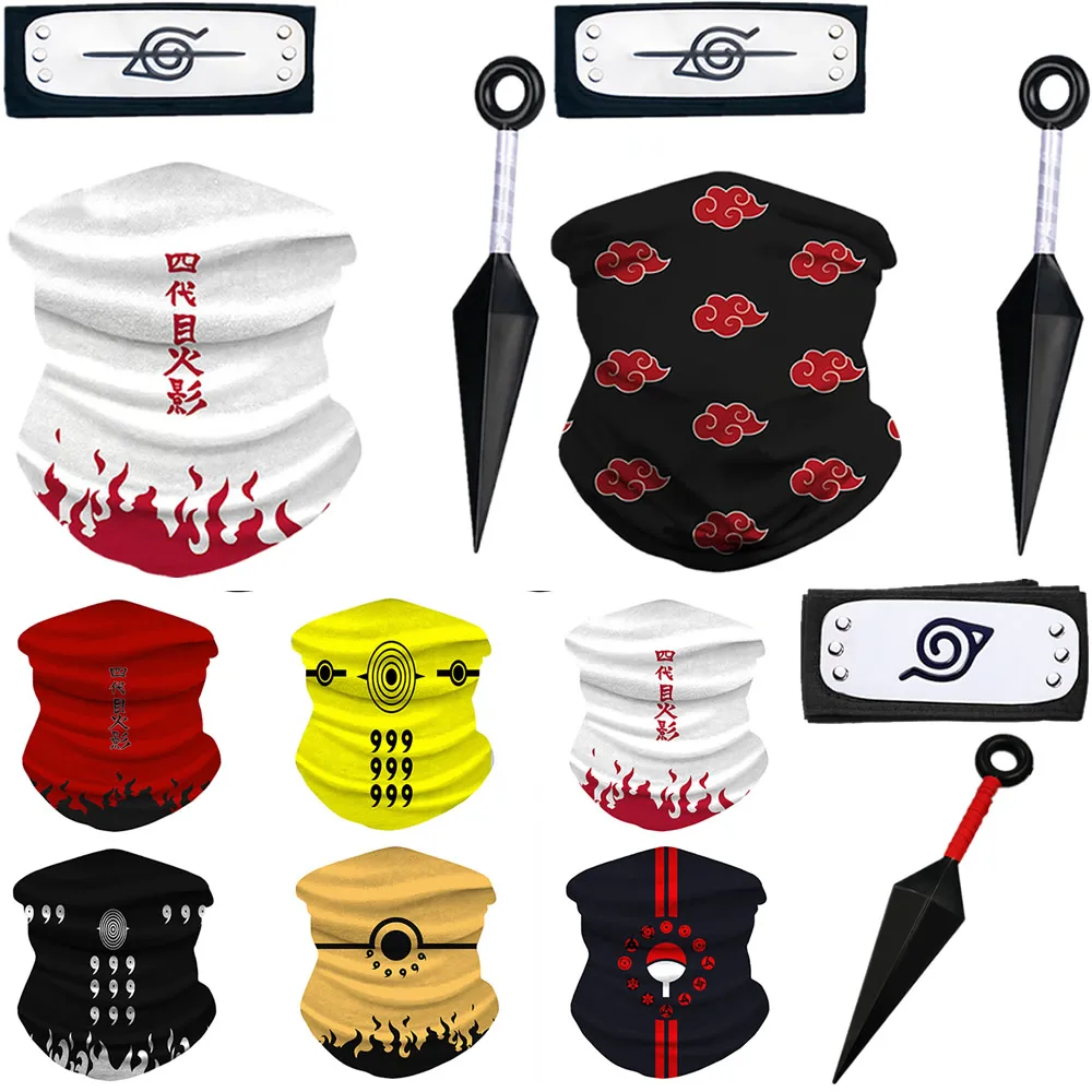 Комплект аниме Наруто маски для лица удзумаки Какаси Косплей экшн-маска кунай