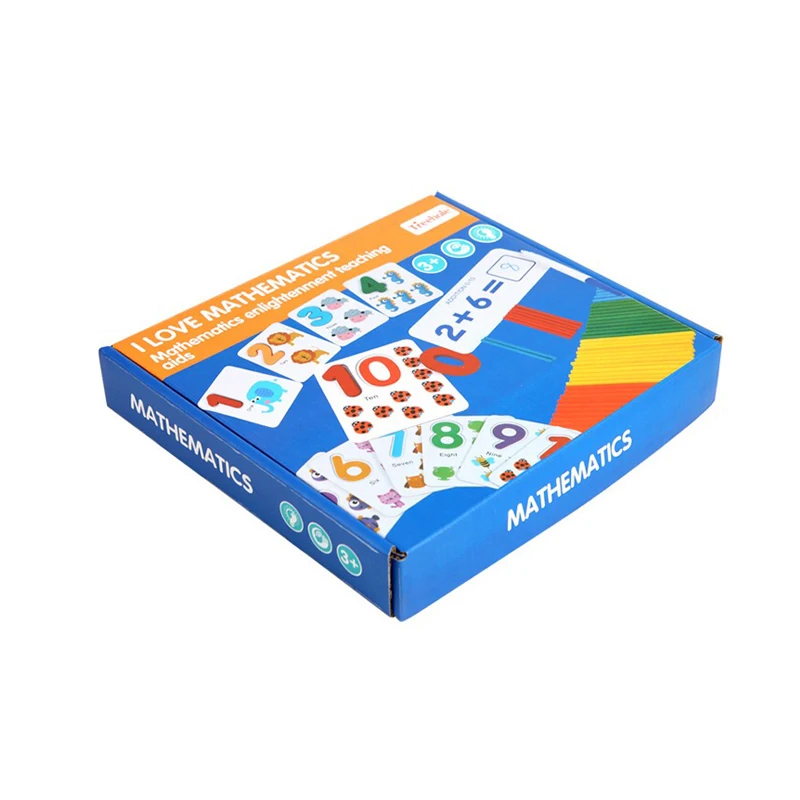 

2021Montessori Mathematical Educational Toys Enlightenment Teaching with Cardboard Wooden Counting Stick Super Educational Toys