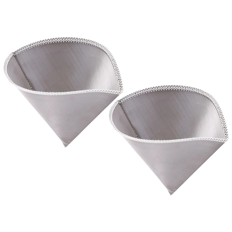 

2Pcs Reusable Pour over Coffee Filter Mesh Coffee Filter Stainless Steel Cone Filter 2 to 3 Cup Coffee Drip Filter