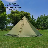 extra large pyramid tent with snow skirt with a chimney hole ultralight outdoor camping teepee awnings shelter backpacking tent