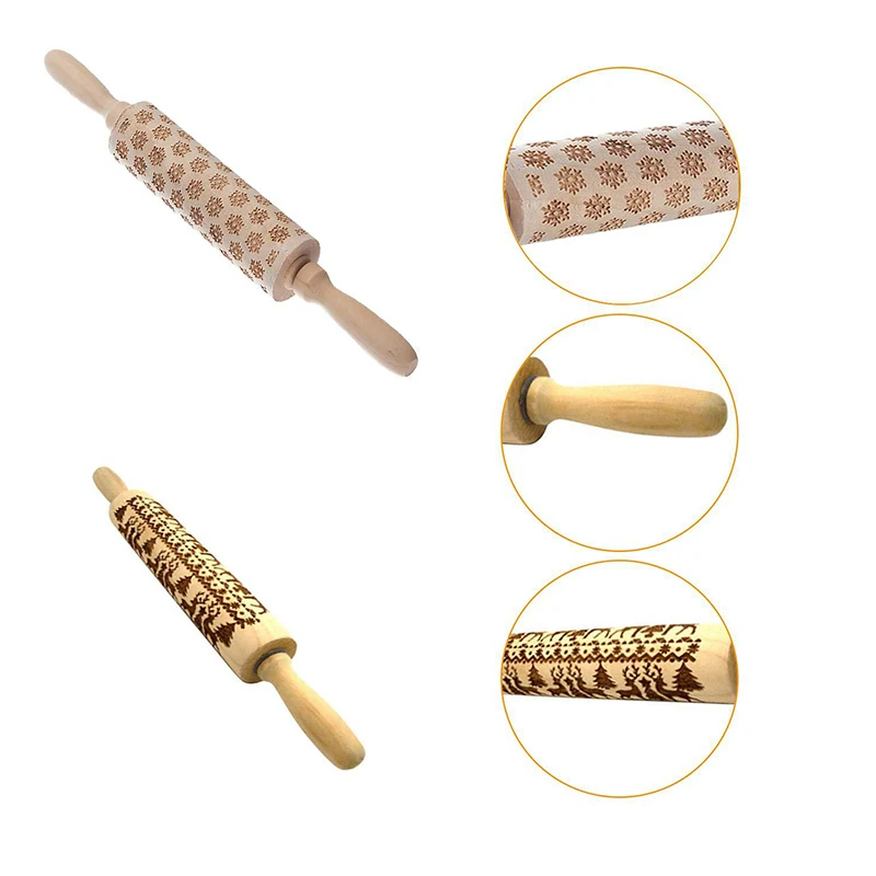 

DIY Manual Wooden Embossing Rolling Pin For Dough Fondant Cake Decoration Rollers Dough Roller Kitchen Accessories Supplies