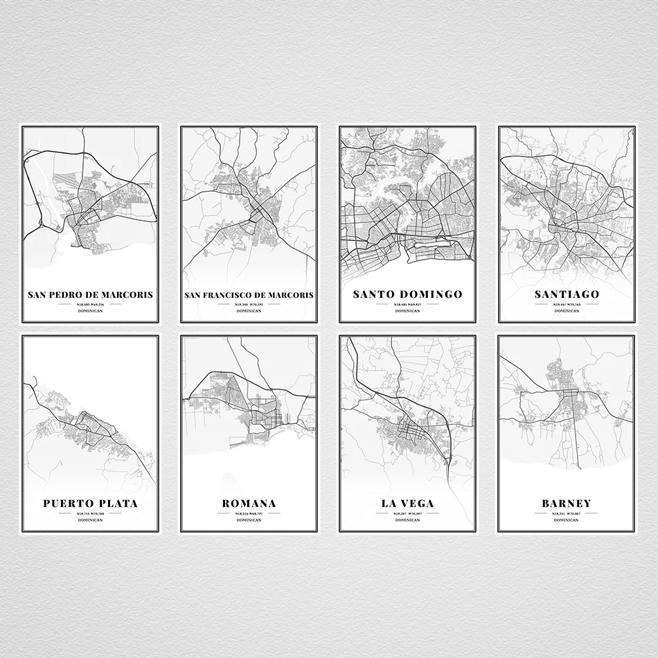 Папка Барни ла Вега романа Сантьяго Пуэрто плоа Карта города живопись на холсте