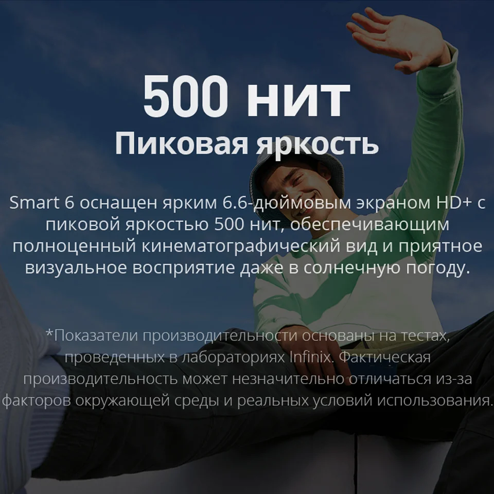 Смартфон Infinix Smart 6 2+32G 500nits 6.6”HD+ 5000 мАч Отпечаток пальца &amp Face ID российская
