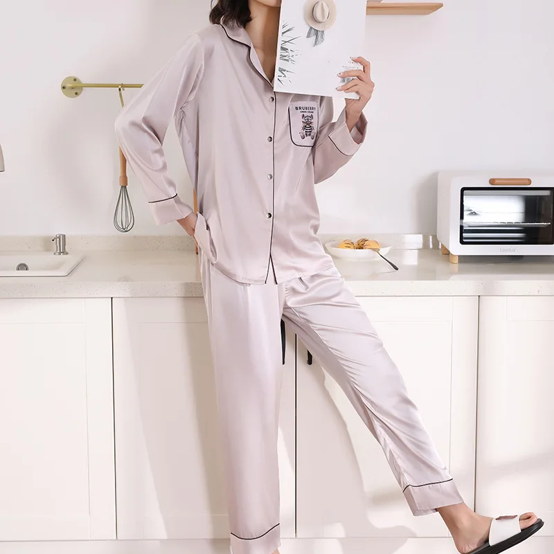 

Sleepwear Women Pajamas Spring Summer Sleep Wear Pijama Set New Simple Printed Two Piece Set Natural Home Wear Pajamas for Women