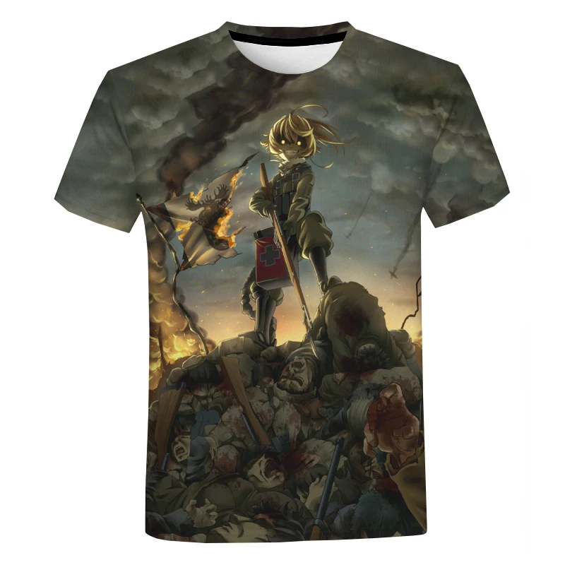 

2021 Anime Youjo Senki Tanya Saga the Evil Newest 3D Printed T-shirts Fashion Men Women Cool T-shirts Casual Harajuku Pullover