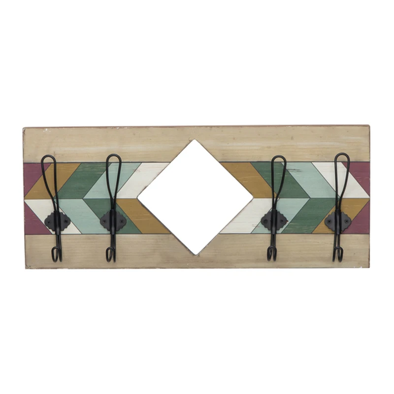 

Rustic Wood Plank Look Wall Mounted with 4 Key Hangers