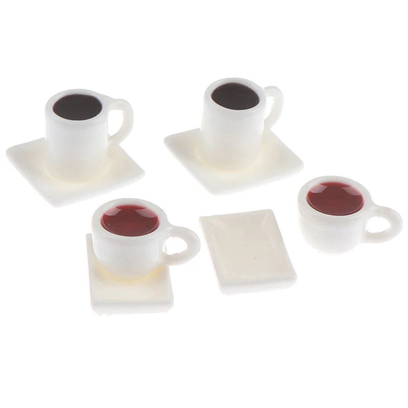 

2Set Mini Miniature Dollhouse Coffee Cup Kitchen Room Food Drink Home Tableware Decors Dolls Accessories