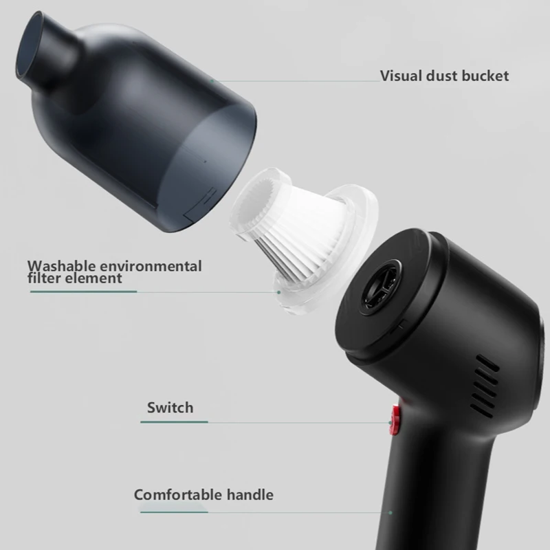 

8000pa 120W Portable Wireless Car Vacuum Cleaner Rechargeable Household Handheld Automatic Vacuum Cleaner High Suction Power