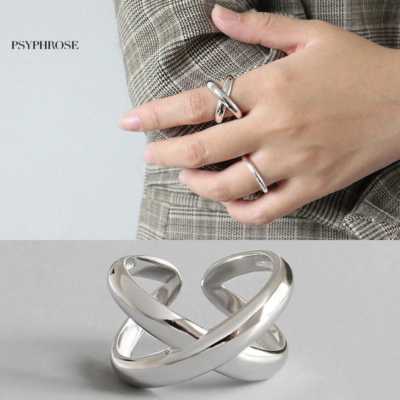 

Real 925 Sterling Silver Ring Inital Letter H Open Adjustable Rings Women Minimalist Jewelry Korean Fashion Accessories